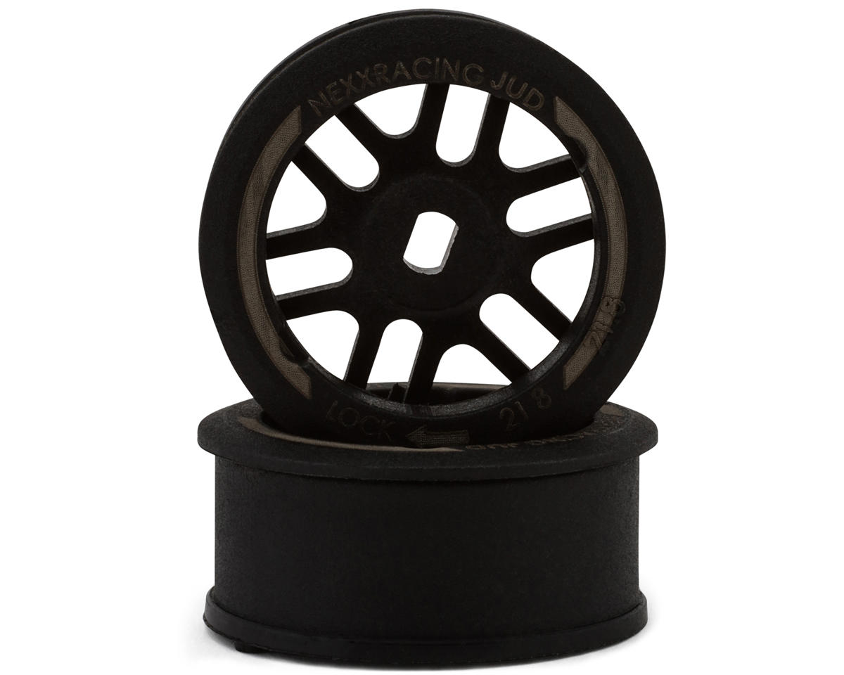 NEXX Racing Mini-Z "JUD" EVO Front Threaded Side-Wall AWD Carbon-Fiber Rims (0 Offset) (Black) (2)