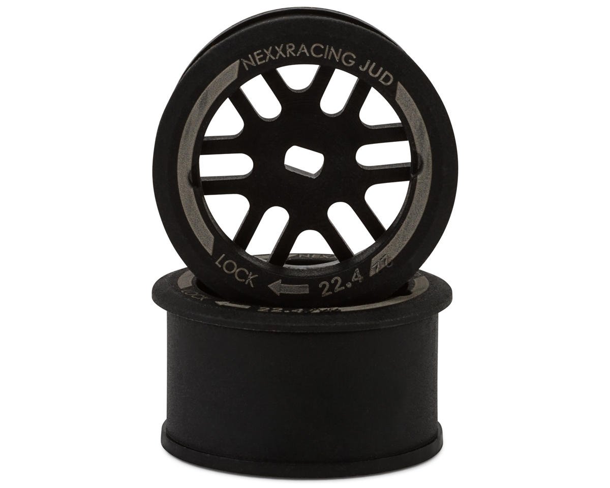 NEXX Racing Mini-Z R11 Rear Threaded Side-Wall AWD Carbon-Fiber Rims (-1mm Offset) (Black) (2)