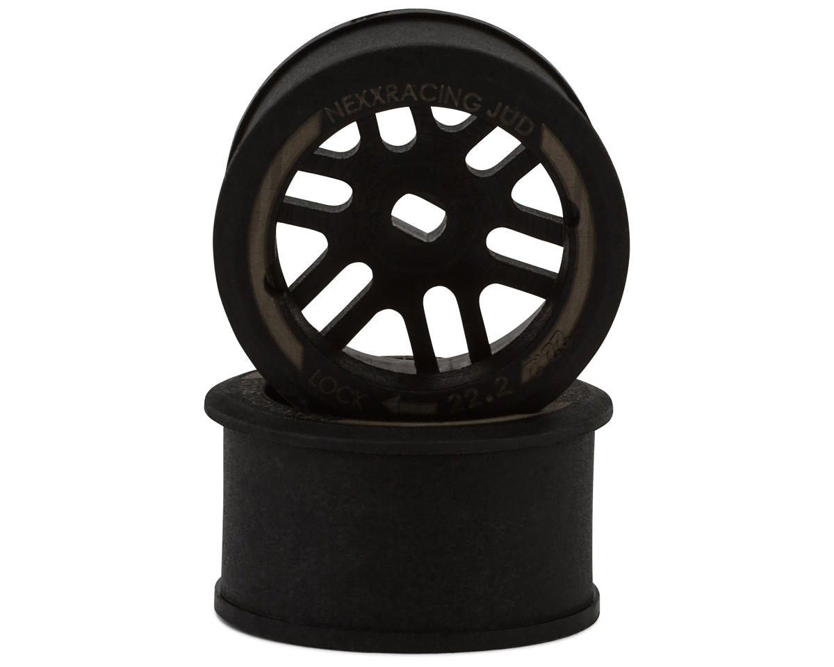 NEXX Racing Mini-Z R11 Rear Threaded Side-Wall AWD Carbon-Fiber Rims (1mm Offset) (Black) (2)