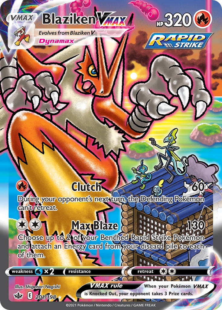 Blaziken VMAX (Alternate Art) - 201/198 (SWSH06) Secret Rare - Near Mi