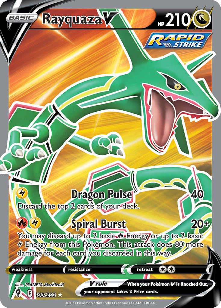 Rayquaza V (Full Art) - 193/203 (SWSH07) Ultra Rare - Near Mint Holofo