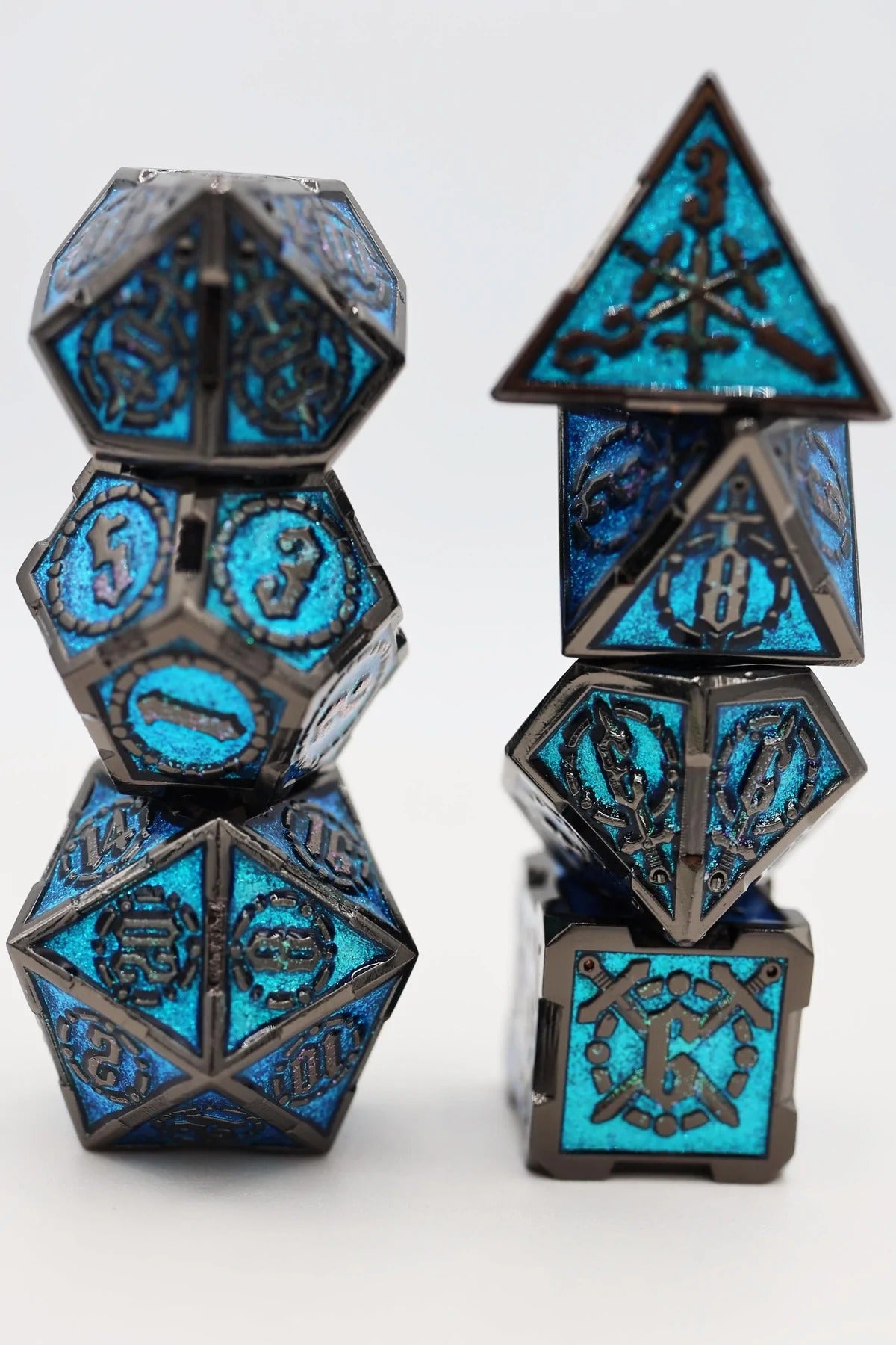 Crossed Swords: Sword of the Deep - Metal RPG Dice Set