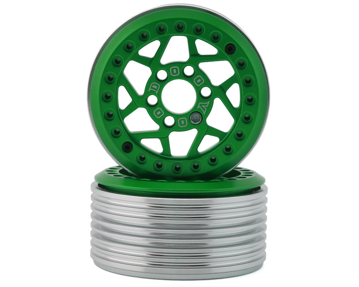 Team Ottsix Racing Deep Pocket 1.9" Dillinger Rock Crawler Beadlock Wheels (Green) (2)