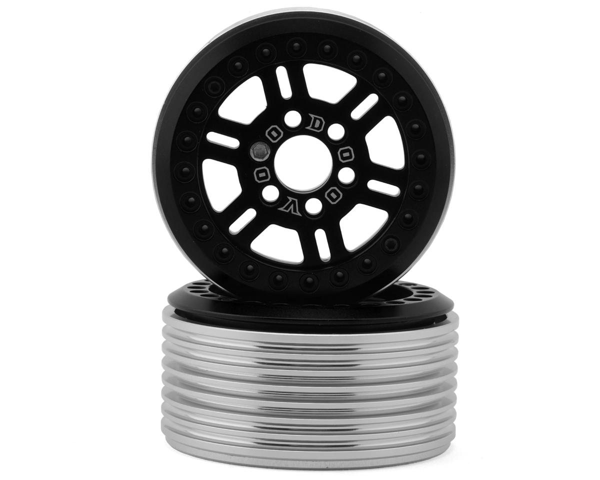 Team Ottsix Racing Deep Pocket 1.9" Split 6 Spoke Rock Crawler Beadlock Wheels (Black) (2)