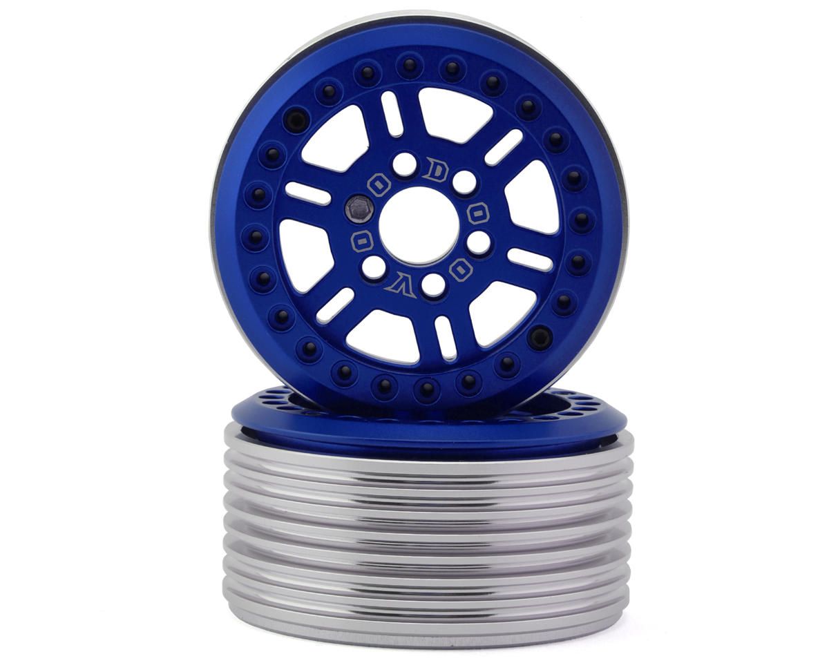 Team Ottsix Racing Deep Pocket 1.9" Split 6 Spoke Rock Crawler Beadlock Wheels (Blue) (2)