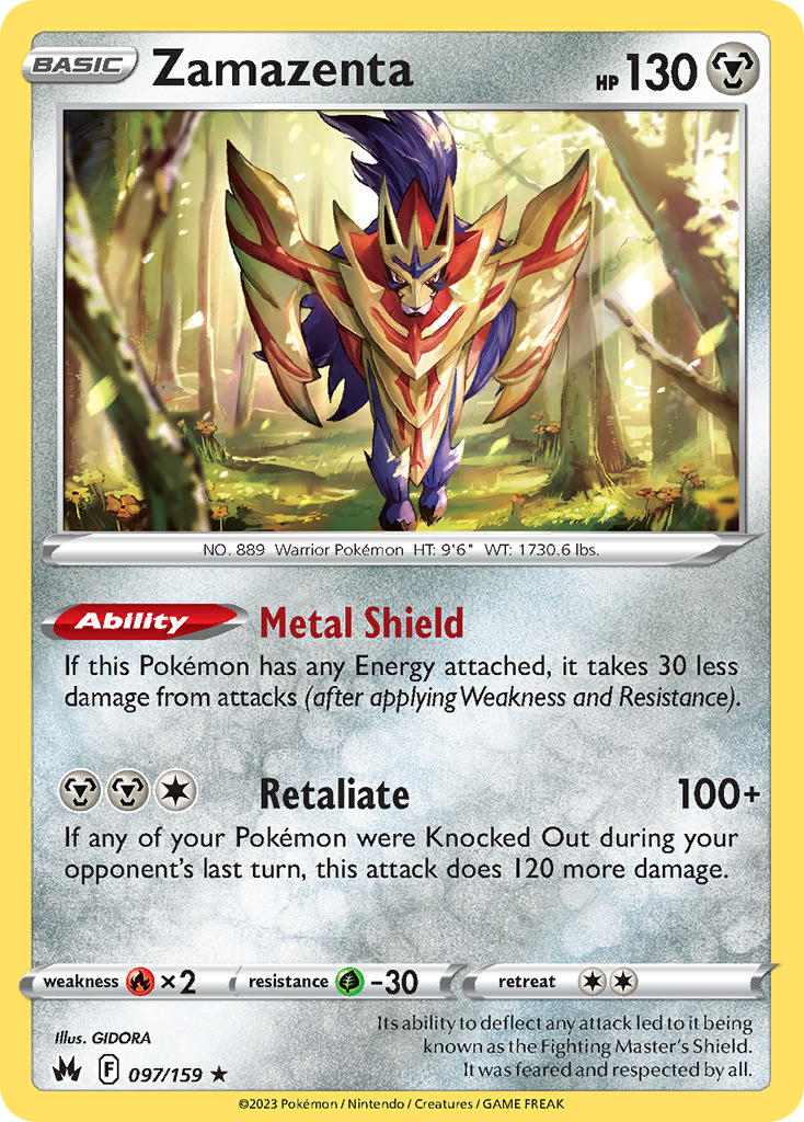 Zamazenta - 097/159 (CRZ) Holo Rare - Near Mint Holofoil
