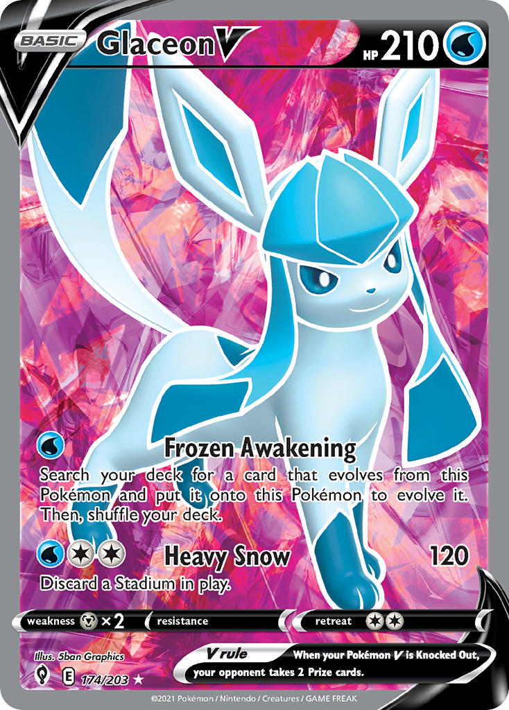 Glaceon V (Full Art) - 174/203 (SWSH07) Ultra Rare - Near Mint Holofoi