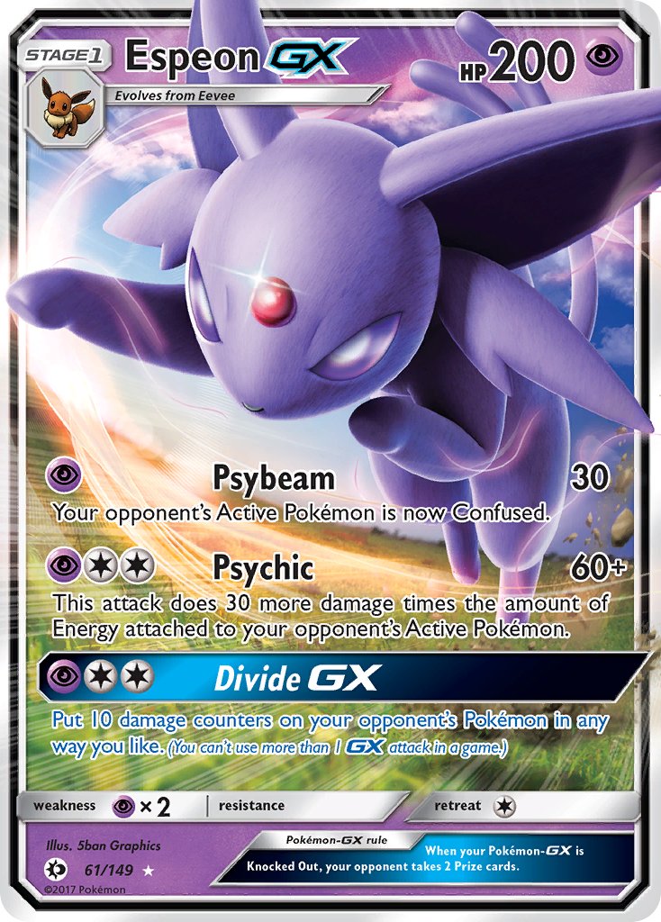 Espeon GX - 061/149 (SM01) Ultra Rare - Near Mint Holofoil