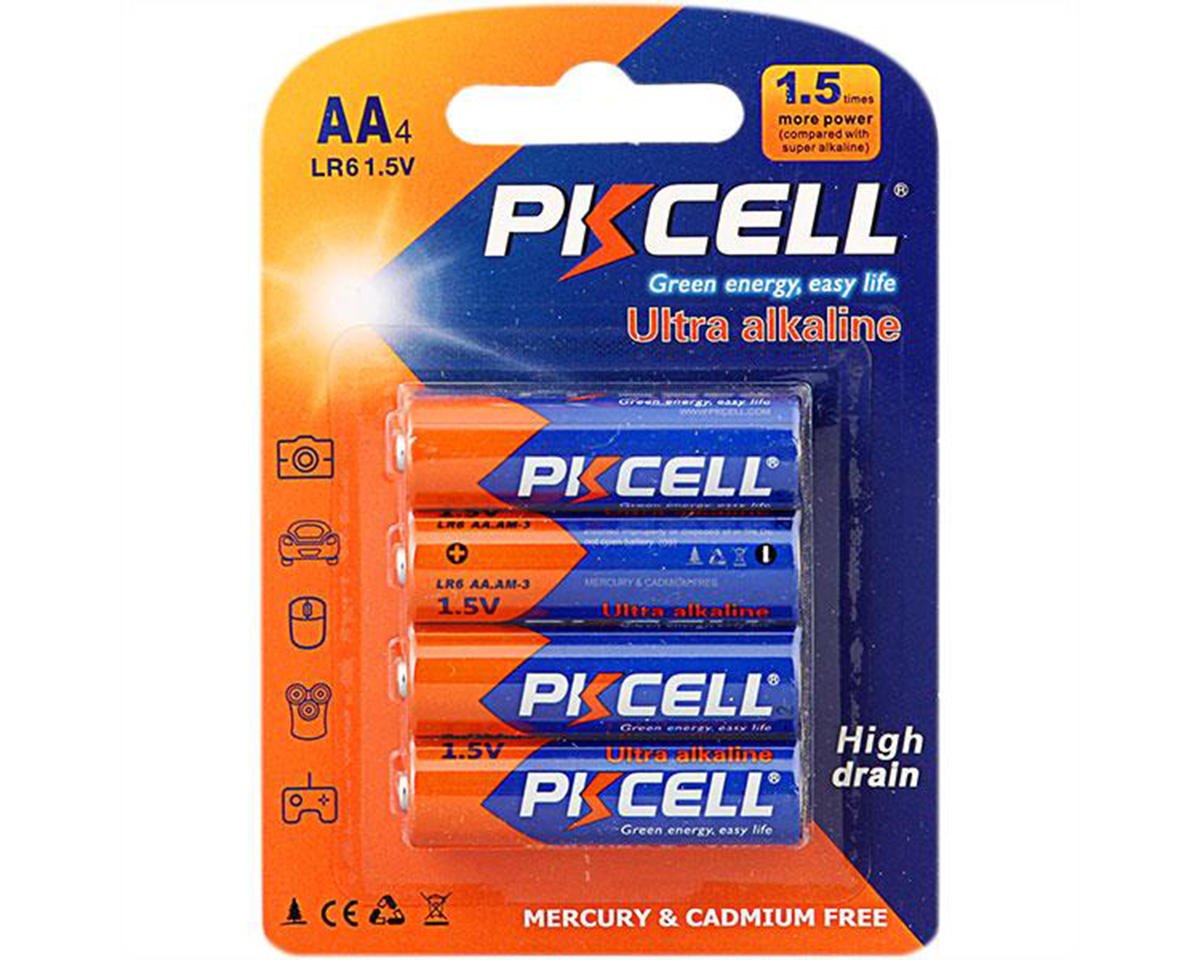 PKCell Ultra Alkaline AA Batteries 4 Pack Box (12) (Mercury & Cadmium Free)