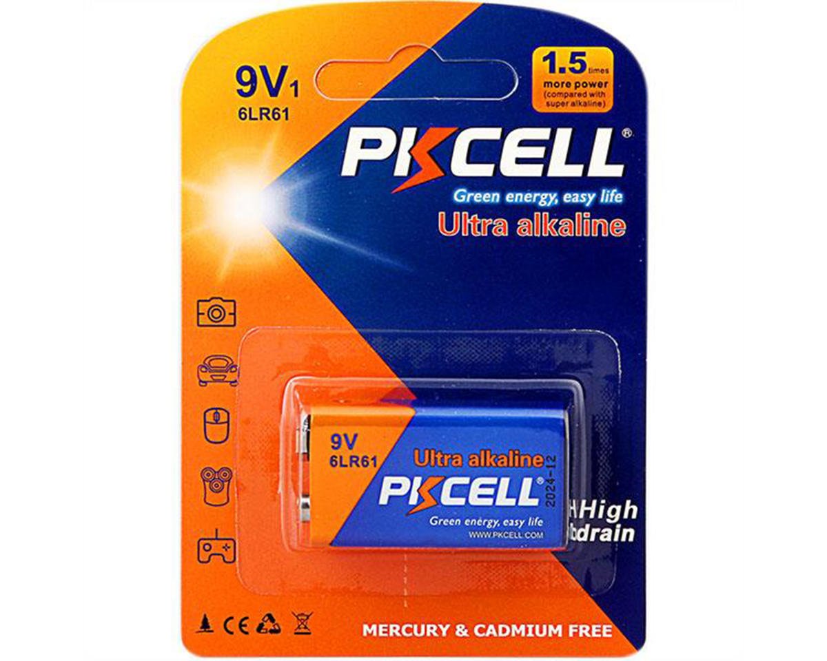 PKCell Ultra Alkaline 9V Battery Box (10) (Mercury & Cadmium Free)
