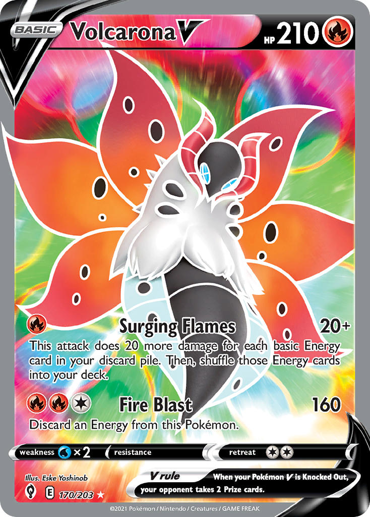Volcarona V (Full Art) - 170/203 (SWSH07) Ultra Rare - Near Mint Holof