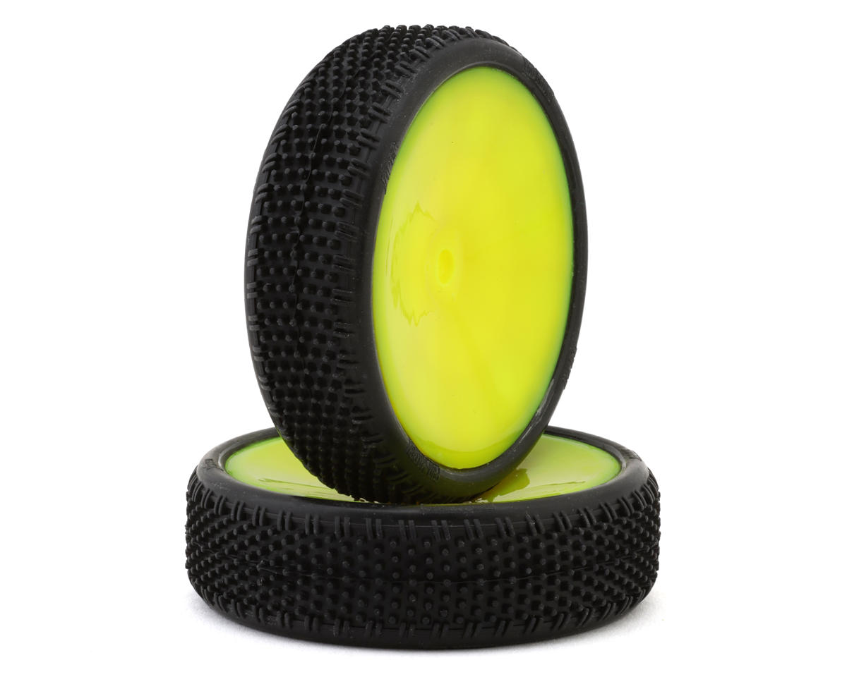 Pro-Motion Viper 2.2" 2WD Front LP Carpet 1/10 Pre-Mounted Buggy Tires (Yellow) (C2 Blue Medium/Hard) (2) w/12mm Hex