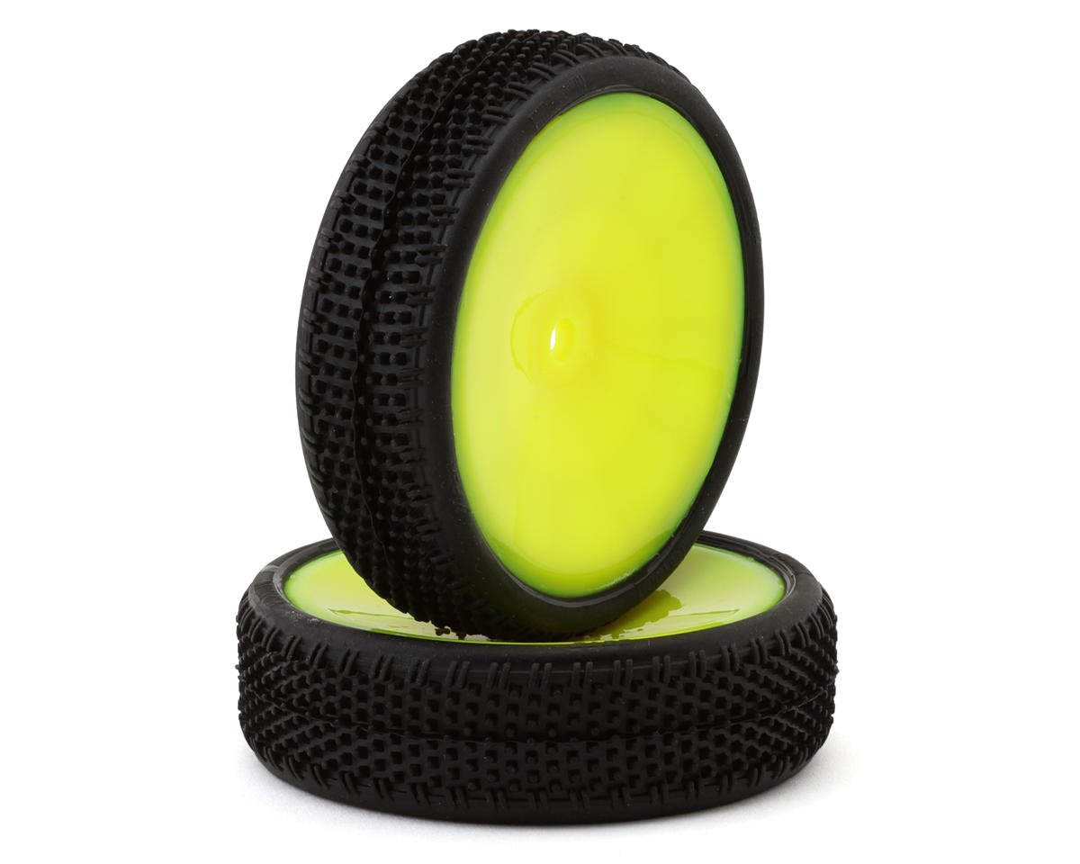 Pro-Motion Viper 2.2" 2WD Front LP Carpet 1/10 Pre-Mounted Buggy Tires (Yellow) (C4 Red/Soft) (2) w/12mm Hex