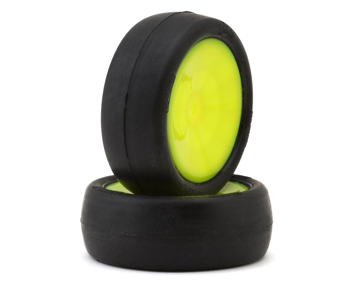 Pro-Motion Slicks 2.2'' 2WD/4WD Front 1/10 Buggy Pre-Mount Tires (Clay) (Yellow) (2)