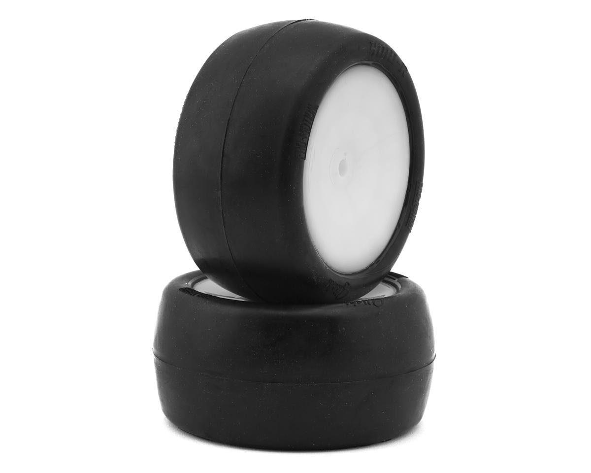 Pro-Motion Slick 2.2" 2WD/4WD Rear 1/10 Pre-Mounted Buggy Tires (White) (2) (Clay) w/12mm Hex