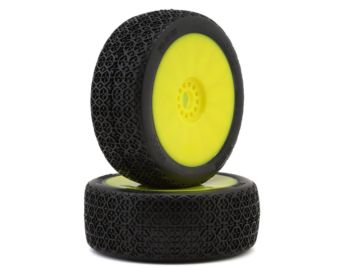 Pro-Motion Havoc 1/8 Buggy Pre-Mount Tires (Yellow) (2) (Soft - Long Wear)