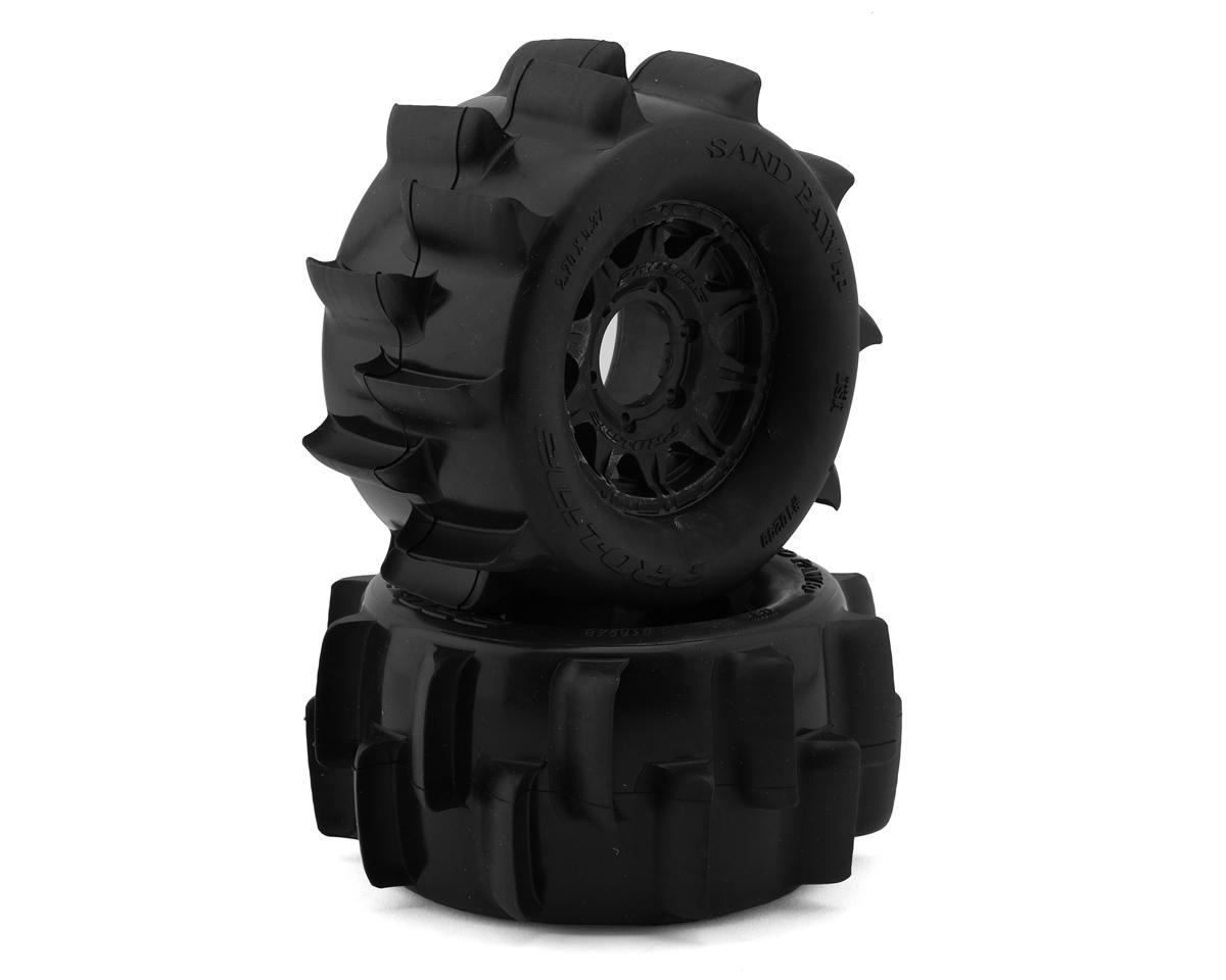Pro-Line Sand Paw HP Belted 2.8" Pre-Mounted Truck Tires (Black) (2) (Medium) w/Raid 6x30 Removable Hex Wheels