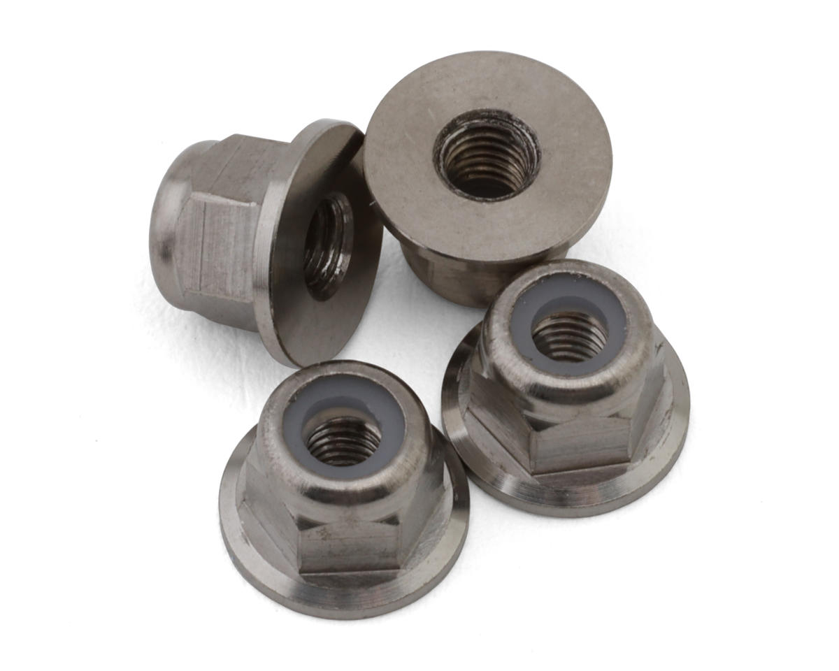 PSM Titanium 3mm Flanged Nyloc Nut Set (4)