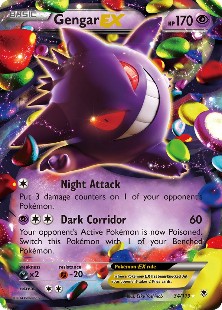 Gengar EX - 034/119 (PHF) Ultra Rare - Near Mint Holofoil