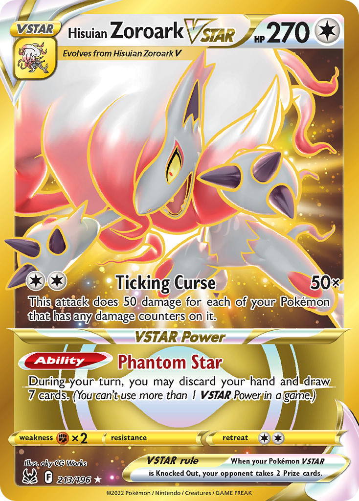 Hisuian Zoroark VSTAR (Secret) - 213/196 (SWSH11) Secret Rare - Near M