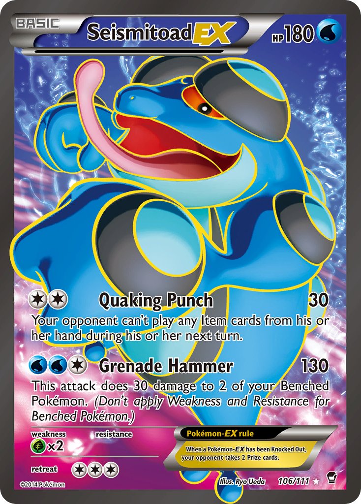 Seismitoad EX (Full Art) - 106/111 (FFI) Ultra Rare - Near Mint Holofo