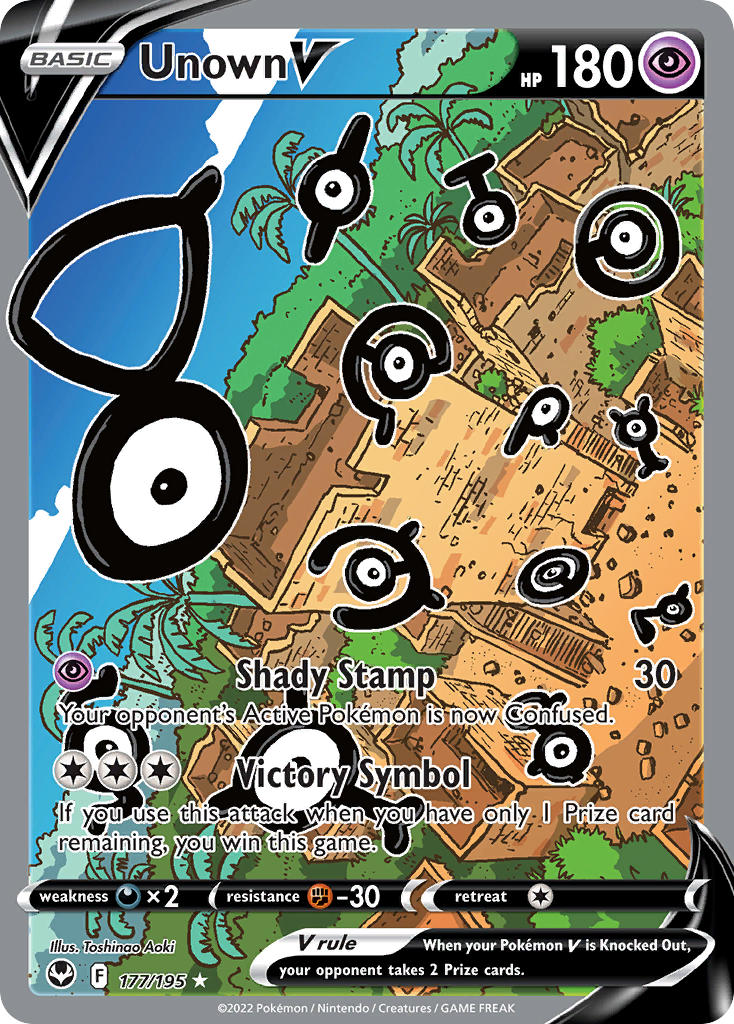 Unown V (Alternate Full Art) - 177/195 (SWSH12) Ultra Rare - Near Mint