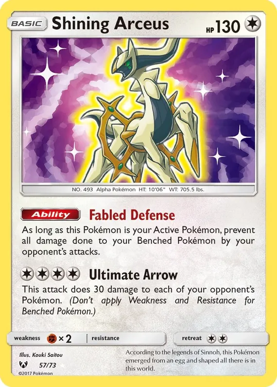 Shining Arceus - 57/73 (SHL) Shiny Holo Rare - Near Mint Holofoil