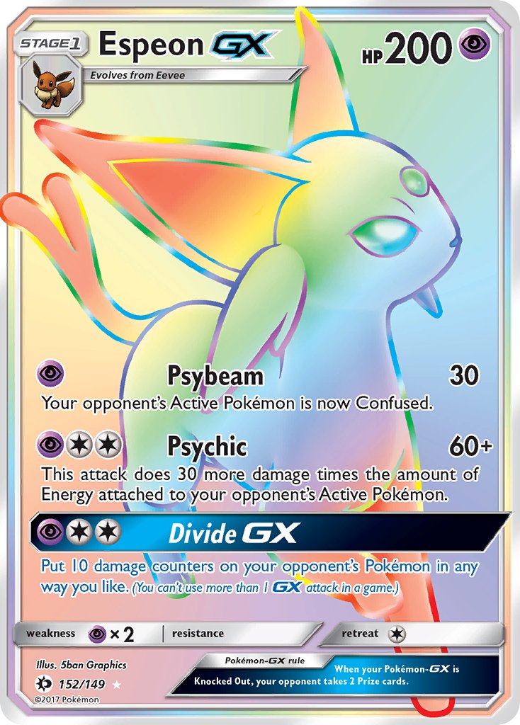 Espeon GX (Secret) - 152/149 (SM01) Secret Rare - Near Mint Holofoil