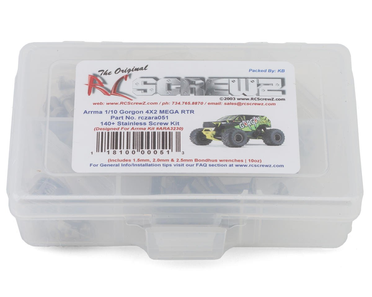 RC Screwz Arrma Gorgon 4x2 MEGA 1/10 Monster Truck Stainless Steel Screw Kit