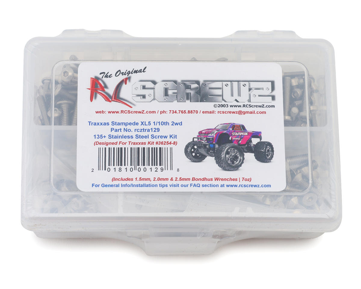 RC Screwz Stainless Steel Screw Kit for Traxxas® Stampede® XL-5 1/10 2WD Monster Truck (TRA36254-8)