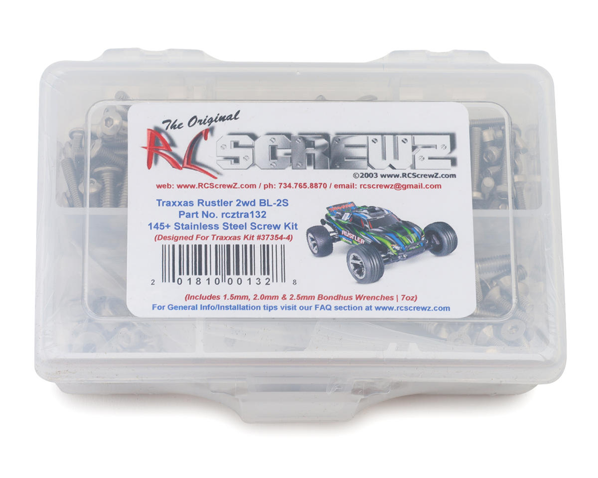 RC Screwz Stainless Steel Screw Kit for Traxxas® Rustler® BL-2s™ 1/10 2WD Stadium Truck (TRA37354-4)