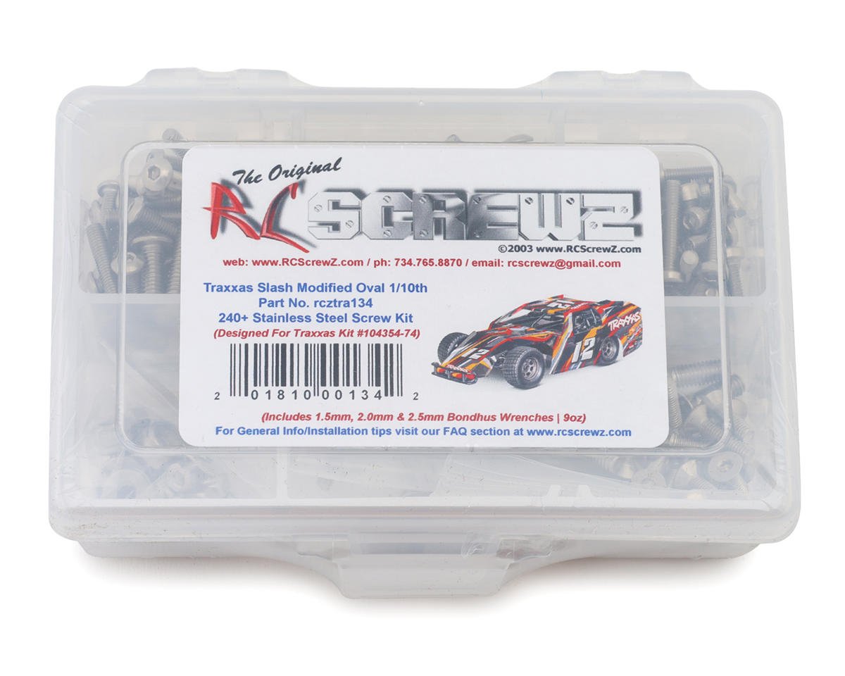 RC Screwz Stainless Steel Screw Kit for Traxxas® Slash® Modified 1/10 2WD Oval Racer (TRA104354-74)