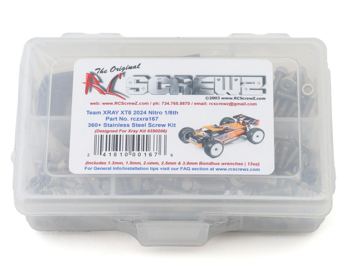 RC Screwz Team XRAY XT8 2024 1/8 Nitro Truggy Stainless Steel Screw Kit