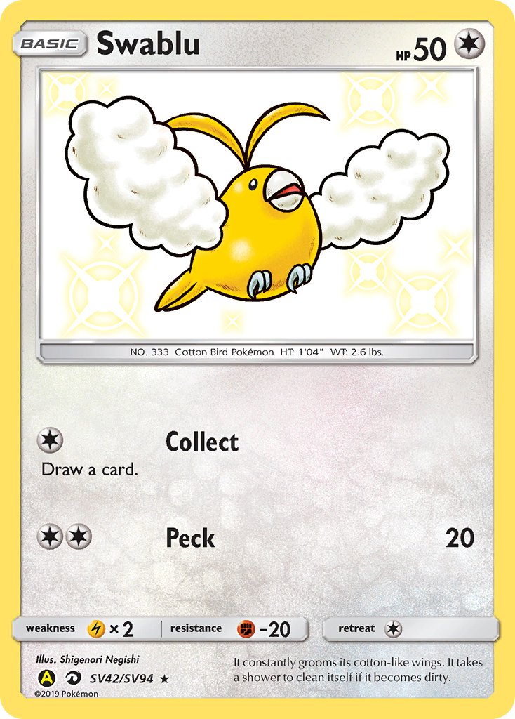 Swablu - SV42/SV94 (HIF:SV) Shiny Holo Rare - Near Mint Holofoil