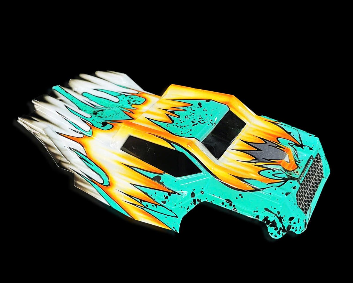 RadianZ Design ARRMA® Typhon Grom Iron Trek 1/14 Pre-Painted Truggy Body (Daeodon)