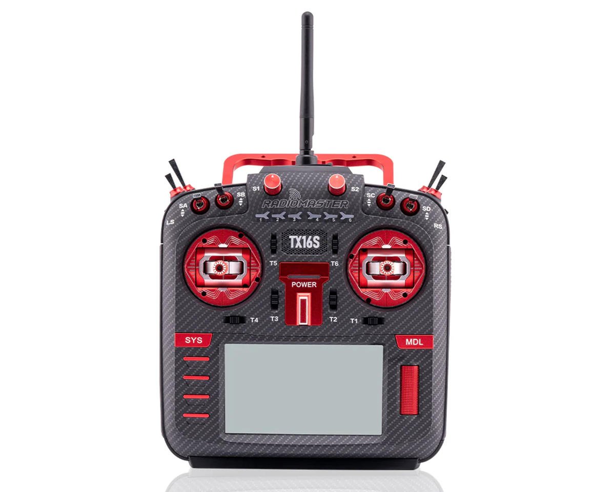 RadioMaster TX16S MKII Max 2.4GHz 16-Channel Radio System w/AG01 Gimbal (4-in-1) (Red)