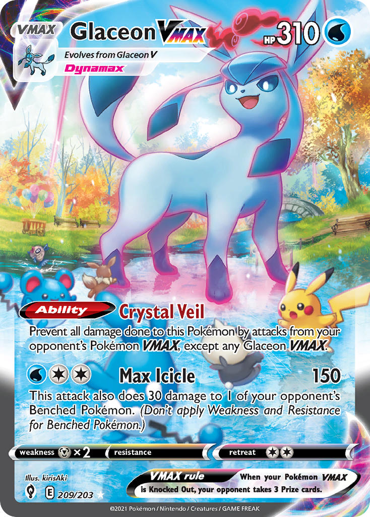 Glaceon VMAX (Alternate Art Secret) - 209/203 (SWSH07) Secret Rare - N