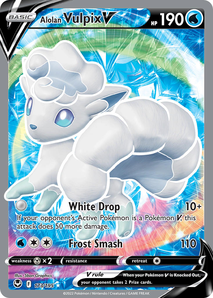Alolan Vulpix V (Full Art) - 173/195 (SWSH12) Ultra Rare - Near Mint H
