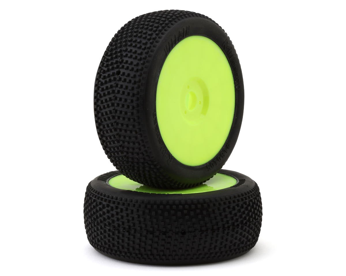 Raw Speed RC Villain 1/8 Buggy Pre-Mounted Tires (Yellow) (2) (Soft - Long Wear)