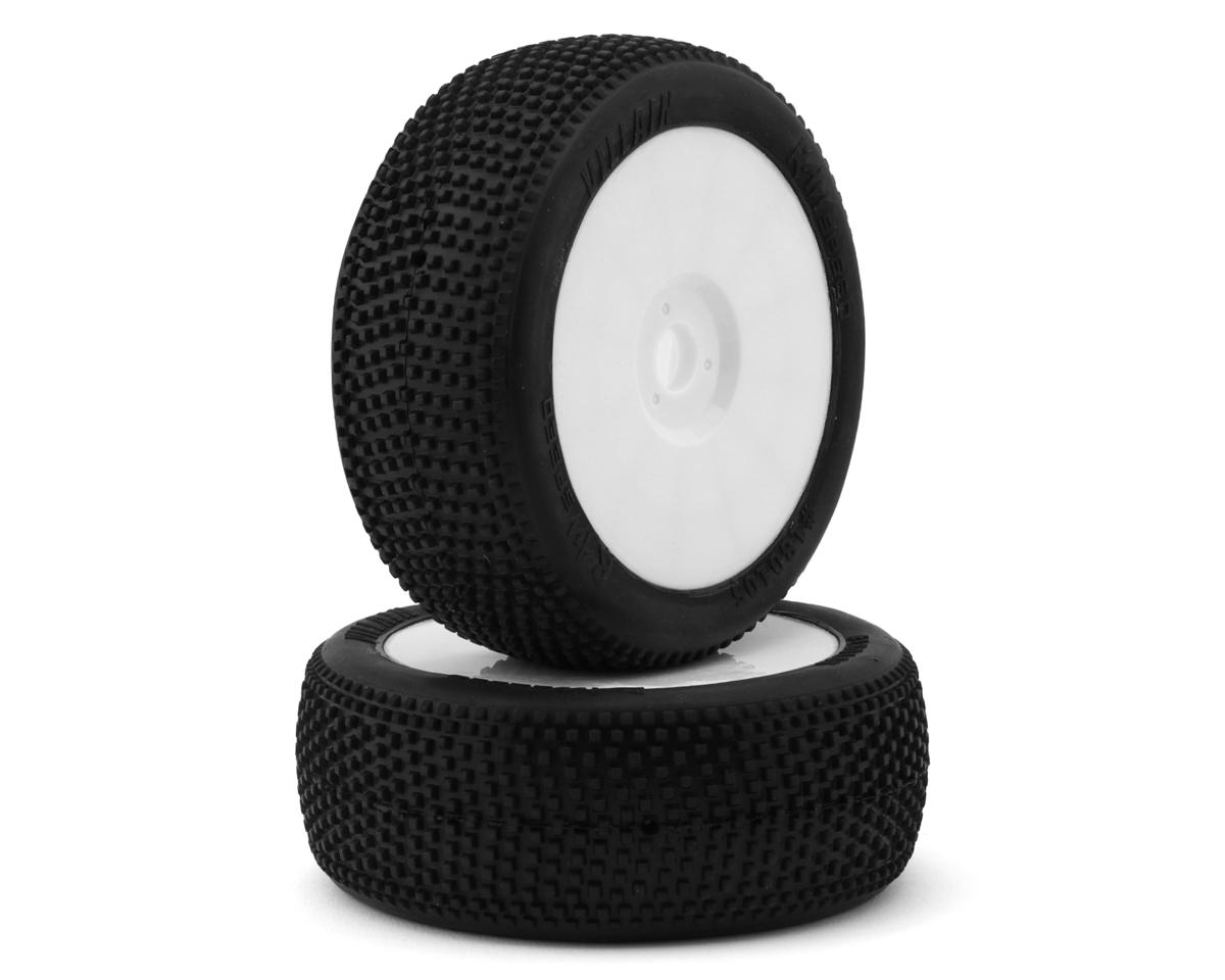 Raw Speed RC Villain 1/8 Buggy Pre-Mounted Tires (White) (2) (Super Soft - Long Wear)