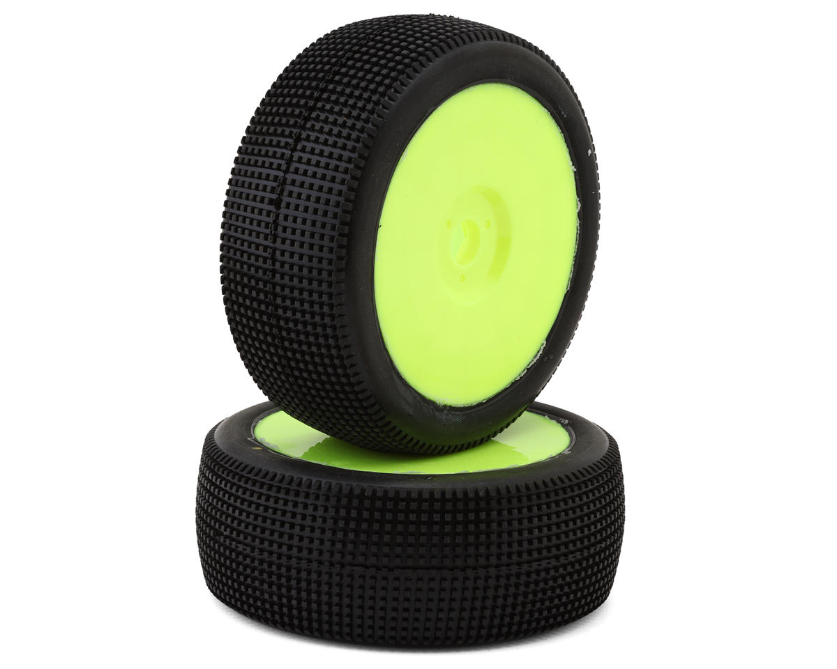 Raw Speed RC Mach One 1/8 Buggy Pre-Mounted Tires (Yellow) (2) (Soft)