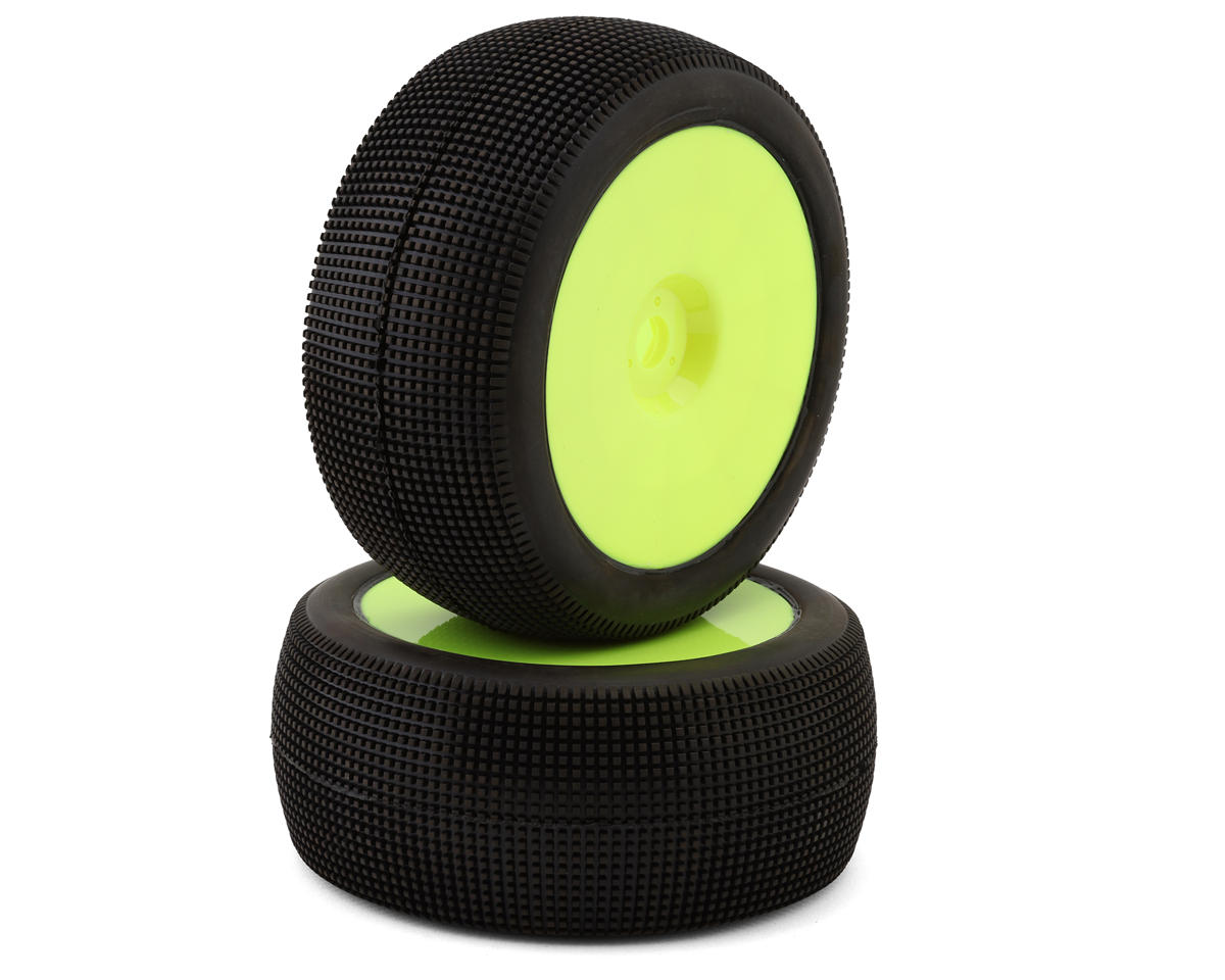 Raw Speed RC Mach One 1/8 Truggy Pre-Mounted Tires (Yellow) (2) (Super Soft)