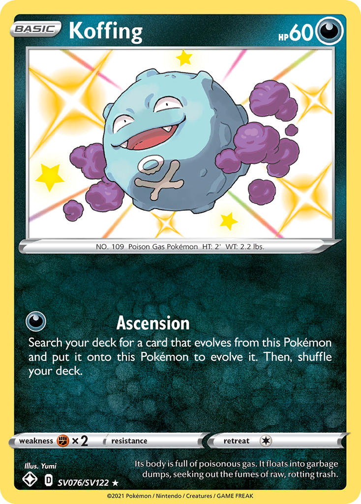 Koffing - SV076/SV122 (SHF:SV) Shiny Holo Rare - Near Mint Holofoil