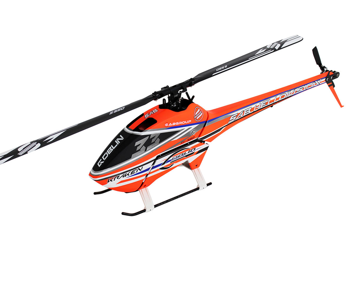 SAB Goblin Kraken 580 Electric Helicopter Kit (Orange/Blue) w/Main & Tail Blades