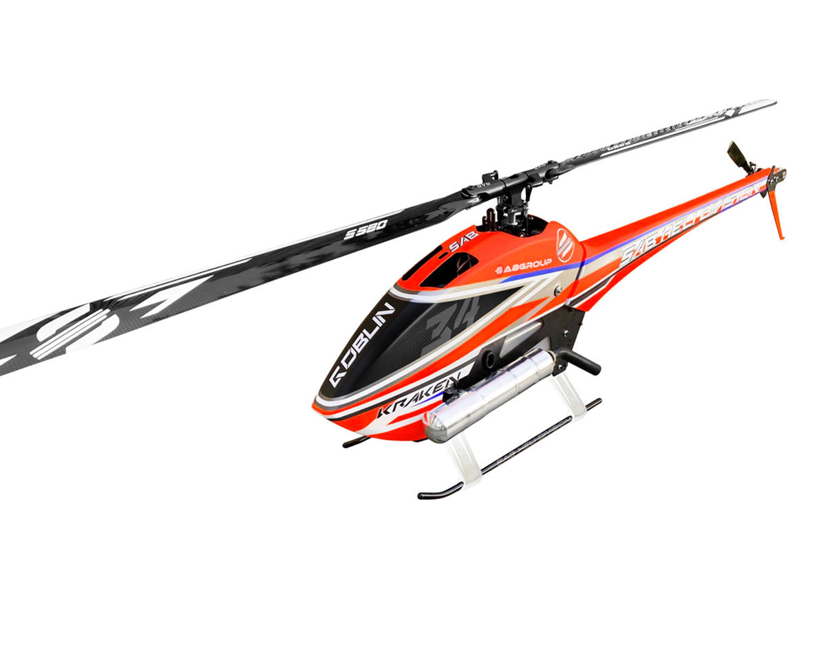 SAB Goblin Kraken 580 Nitro Helicopter Kit (Orange/Blue) w/Main & Tail Blades