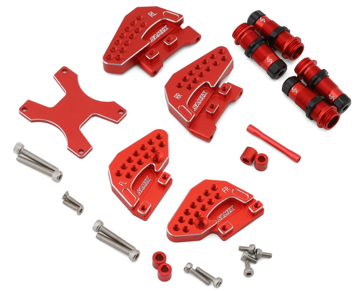 Samix Aluminum Shock Bodies & Mounts for Traxxas TRX-4M (Red)