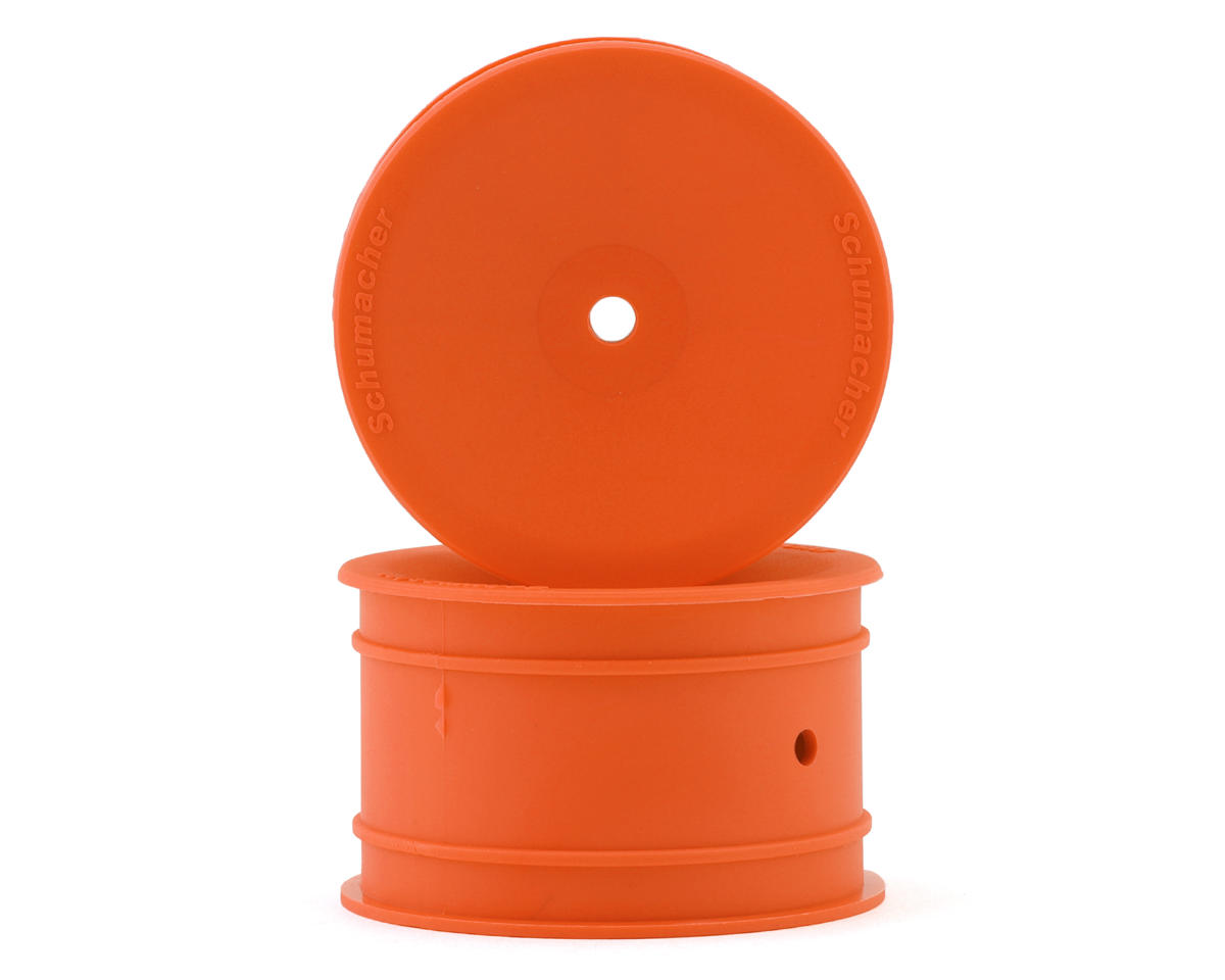 Schumacher 12mm 1/10 Buggy Rear Hex Wheels (Orange) (2)