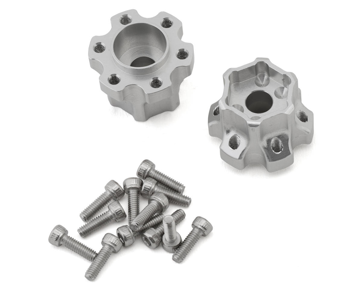 Reefs RC 12mm Hex "DOT" CNC-Machined Aluminum Hubs (Silver) (2) (10mm Offset)