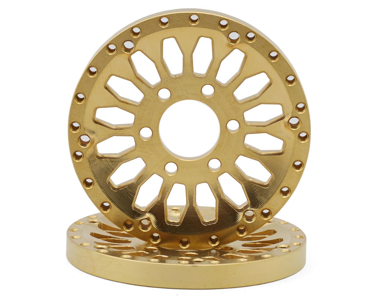 Reefs RC Brass 1.9" "SHIELD" Reversible Offset Wheel Face Set (2) (39g Each)