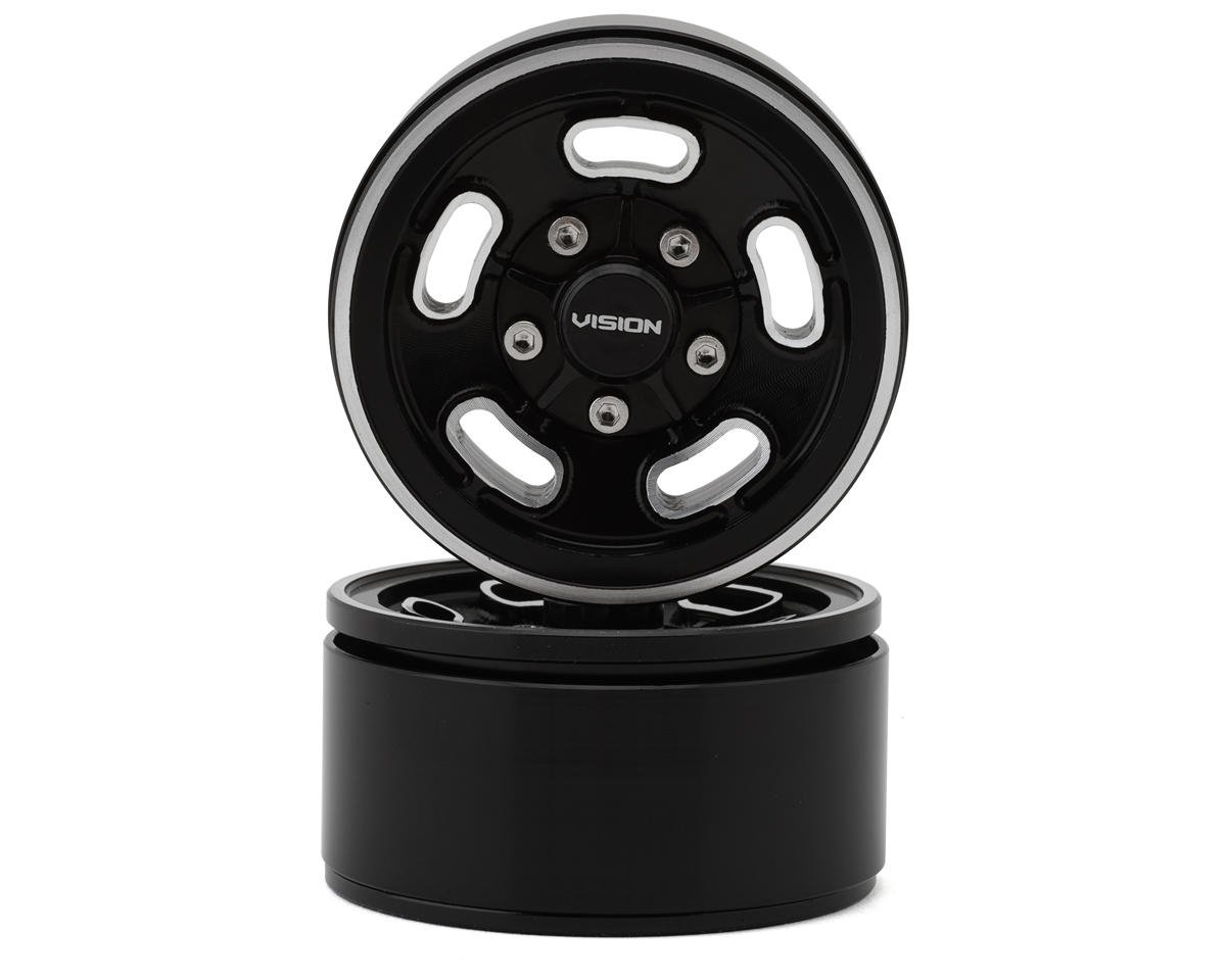Shift RCs Vision 148 Shift 1.55" Beadlock Crawler Wheels (Black) (2)